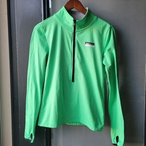 VICTORIA'S SECRET Pink Ultimate Deep Zip Sweatshirt Green S/P 1/4 Zip Logo PINK